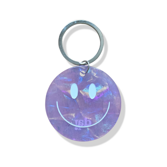 Happy Keychain - Holo Purple