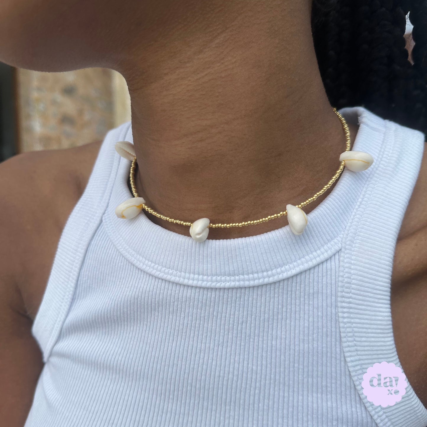 Bali Necklace - Gold Shell Choker