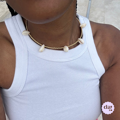 Bali Necklace - Gold Shell Choker