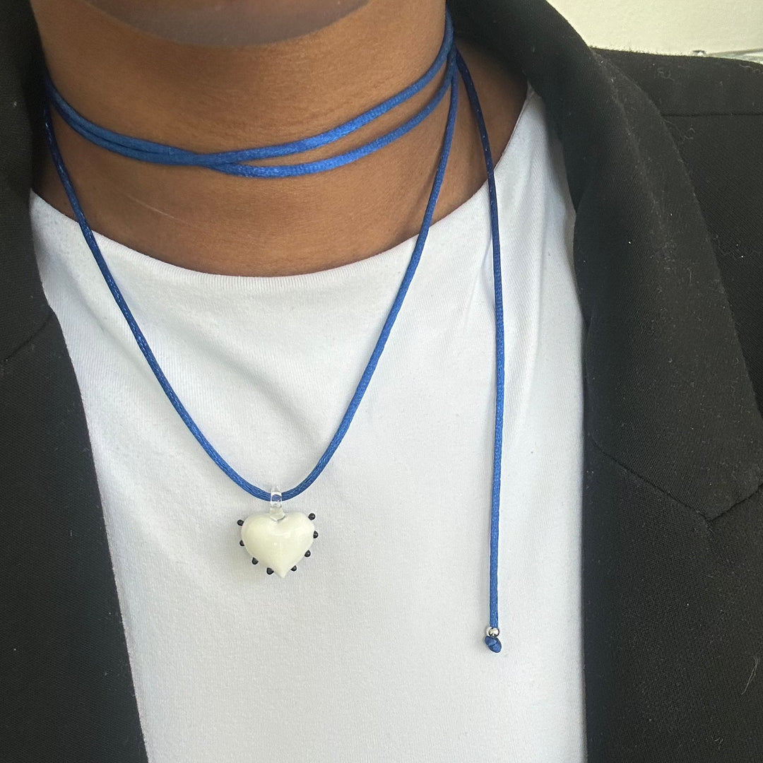 Havana Heart Kette - Cobalt Blau + Weiss