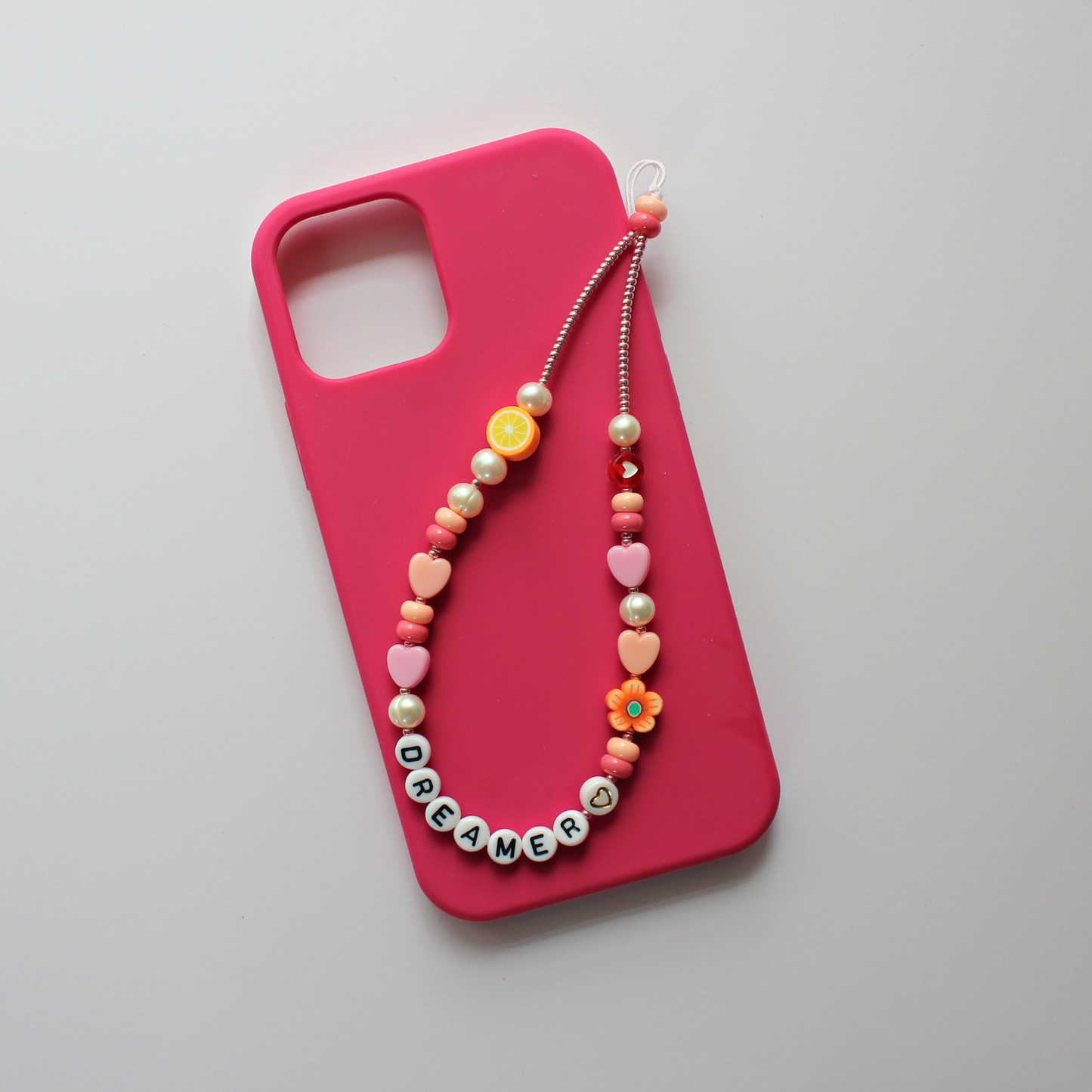 Mobile phone chain - pink 