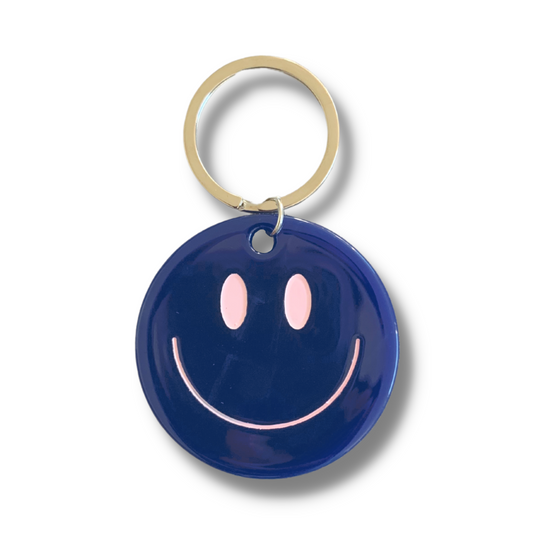 Happy Keychain - Blue/Pink