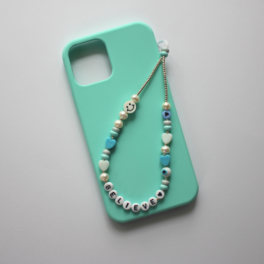 Mobile phone chain - blue