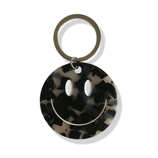 Happy Keychain - Black / Grey